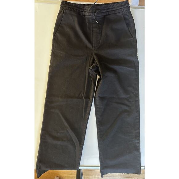 Zara Black Straight wide Leg Pants - Drawstring - Elastic Waist - Size Small NWT - Picture 1 of 7